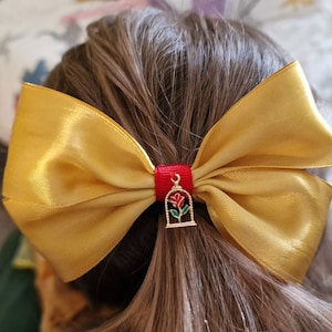 Beauty Princess Bow with Rose Charm. Single or Pair available