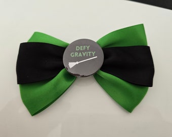 Wicked x Wicked Witch Inspired Hair Bow. Defying Gravity. Wicked Movie Hair Ties. Medium. HANDMADE in the UK. - Delivered Duty Paid to USA.