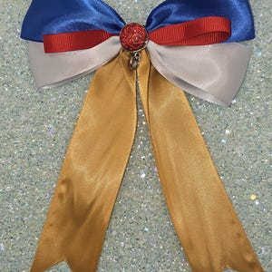 Snow Princess Hair Bow: Apple Charm, Blue, Red, Gold