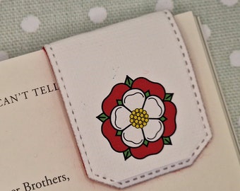 Tudor Rose Magnetic Canvas Bookmark. Henry 8th, Anne Boleyn, the tudors. - Delivered Duty Paid to USA.