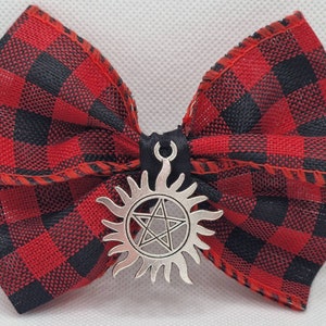 Hunter SPN Charm Hair Bows. Anti-possession Charm included