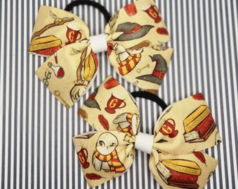 Wizard School Inspired Hair Bows. Bow Clips, Potter Bows. Medium Bows - Delivered Duty Paid to USA.