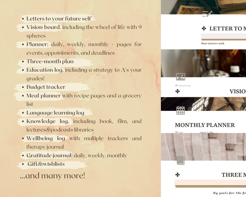 YOUR BEST 2023 PLANNER Notion Template Light Academia Notion Planner