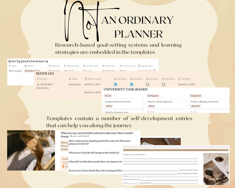 YOUR BEST 2023 PLANNER Notion Template Light Academia Notion Planner