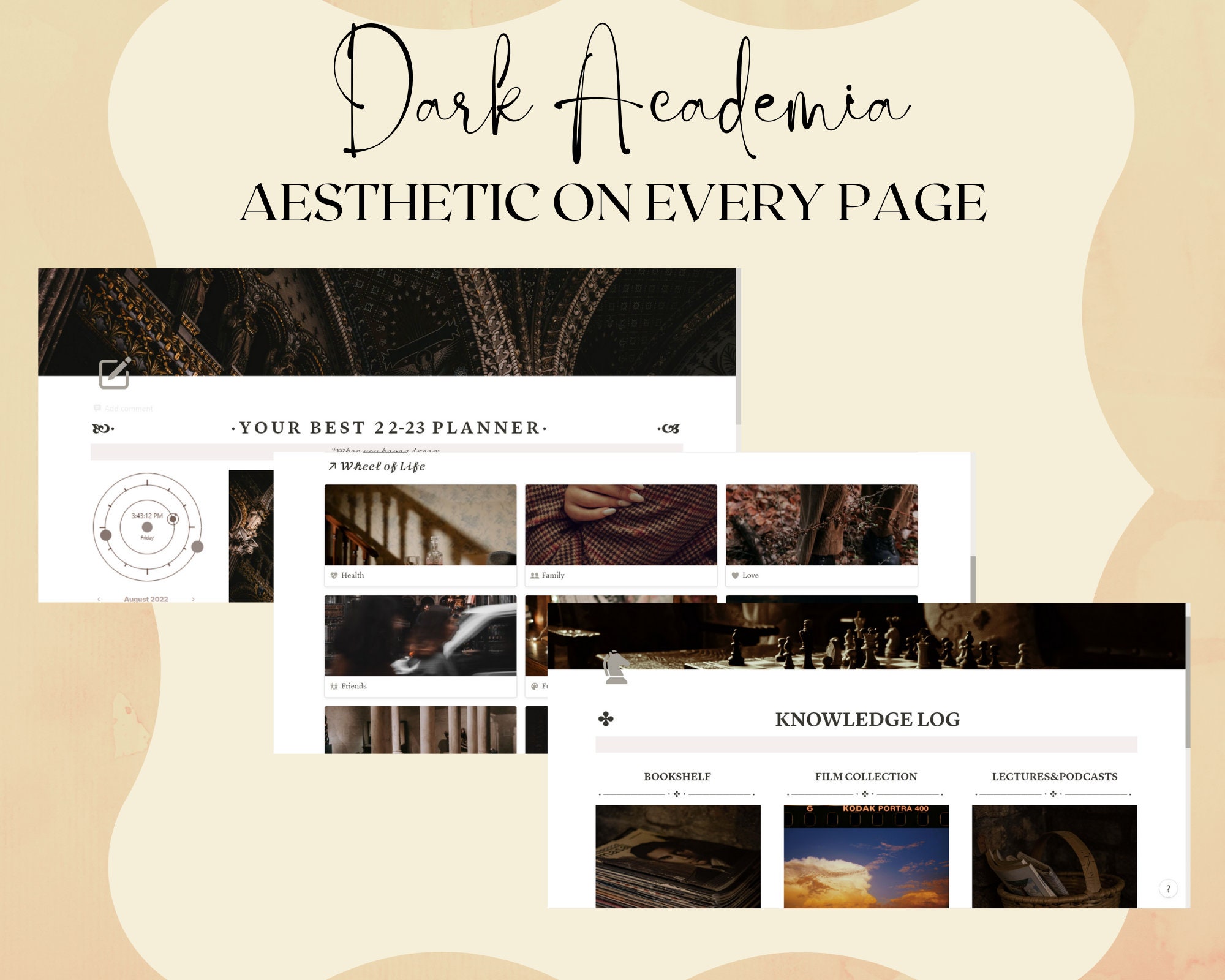 YOUR BEST 2023 PLANNER Notion Template Dark Academia Notion Planner