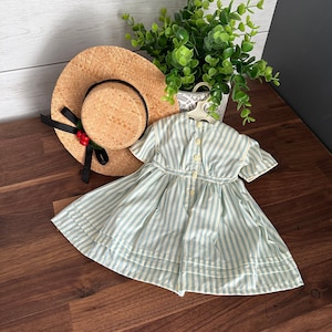 Kirsten&#39;s Summer Dress & Straw Hat, Mint-Condition, American Girl/Pleasant Company, Vintage, Retired
