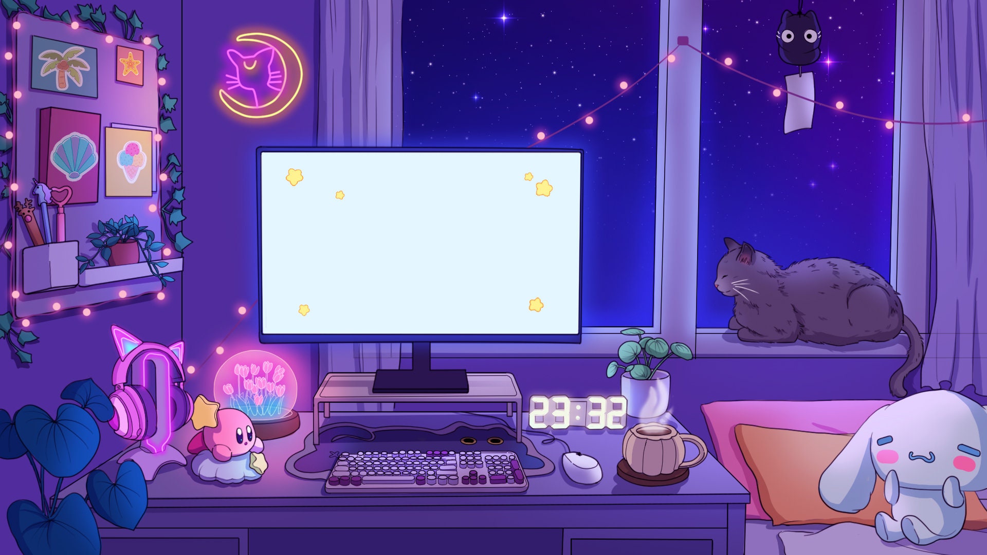 Animate Room Cute / Cozy Twitch Screen / Stream Screen Decor / - Etsy