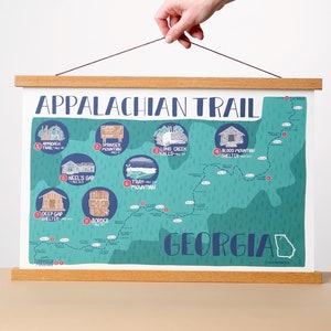 Geïllustreerde kaart Appalachian Trail (Georgia)
