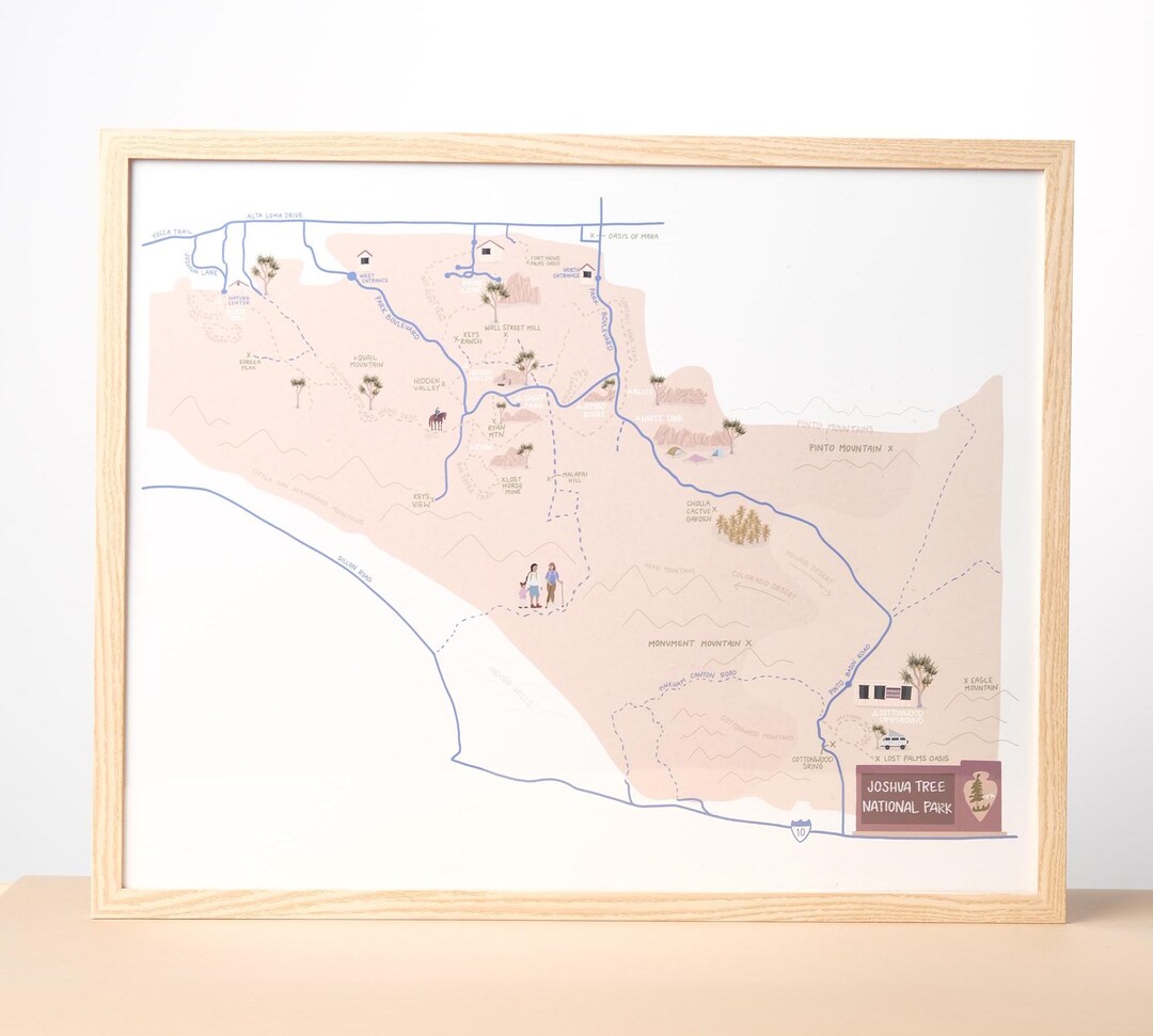 Joshua Tree National Park Illustrated Map - Etsy