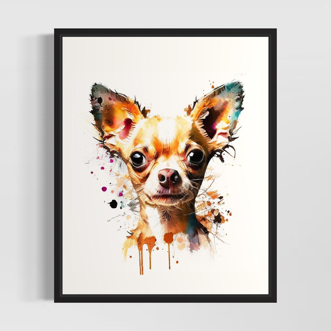Chihuahua Watercolor Art Print by Artist Hand Signed Limited Edition