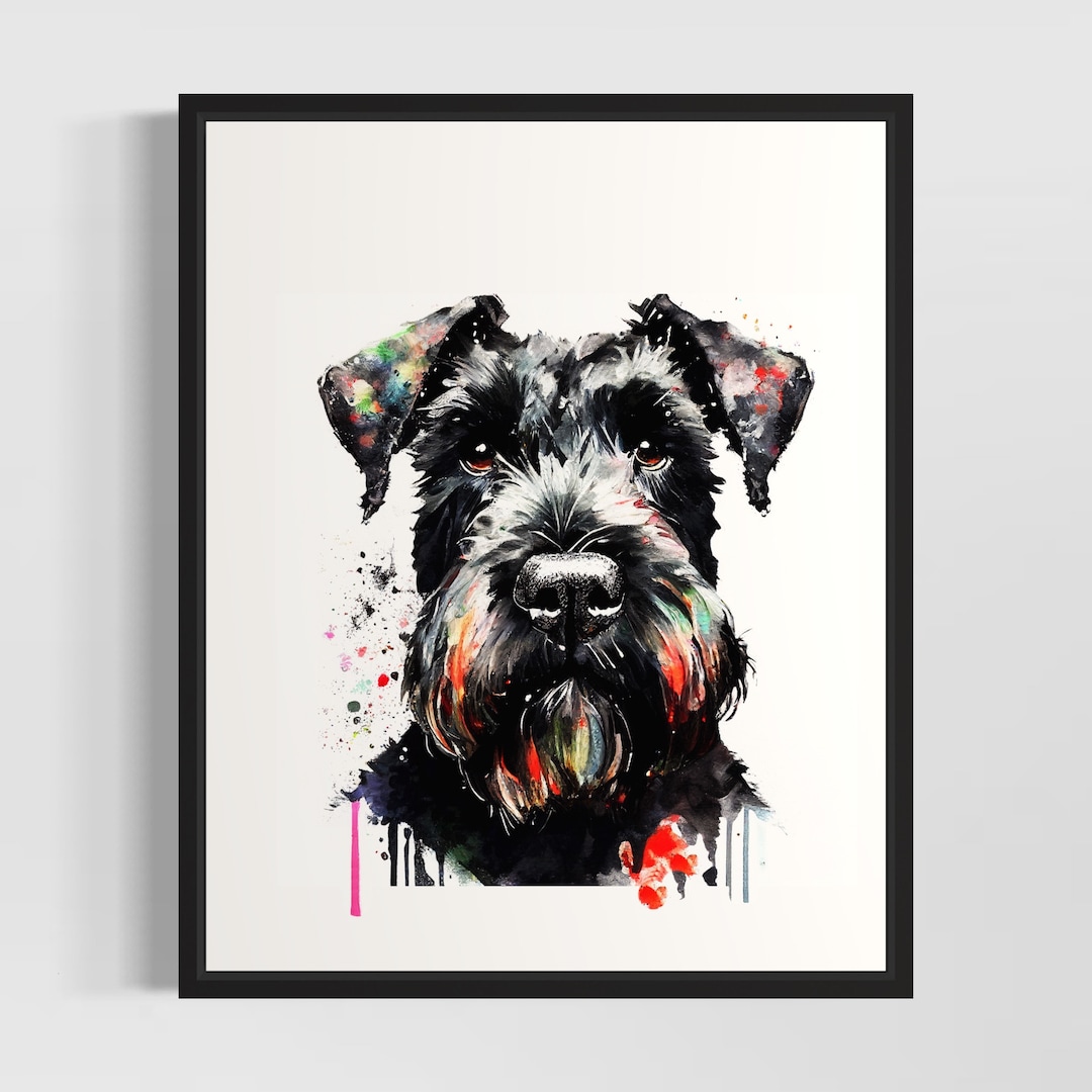 Giant Schnauzers Watercolor Art Print by Artist Hand Signed Etsy New Zealand