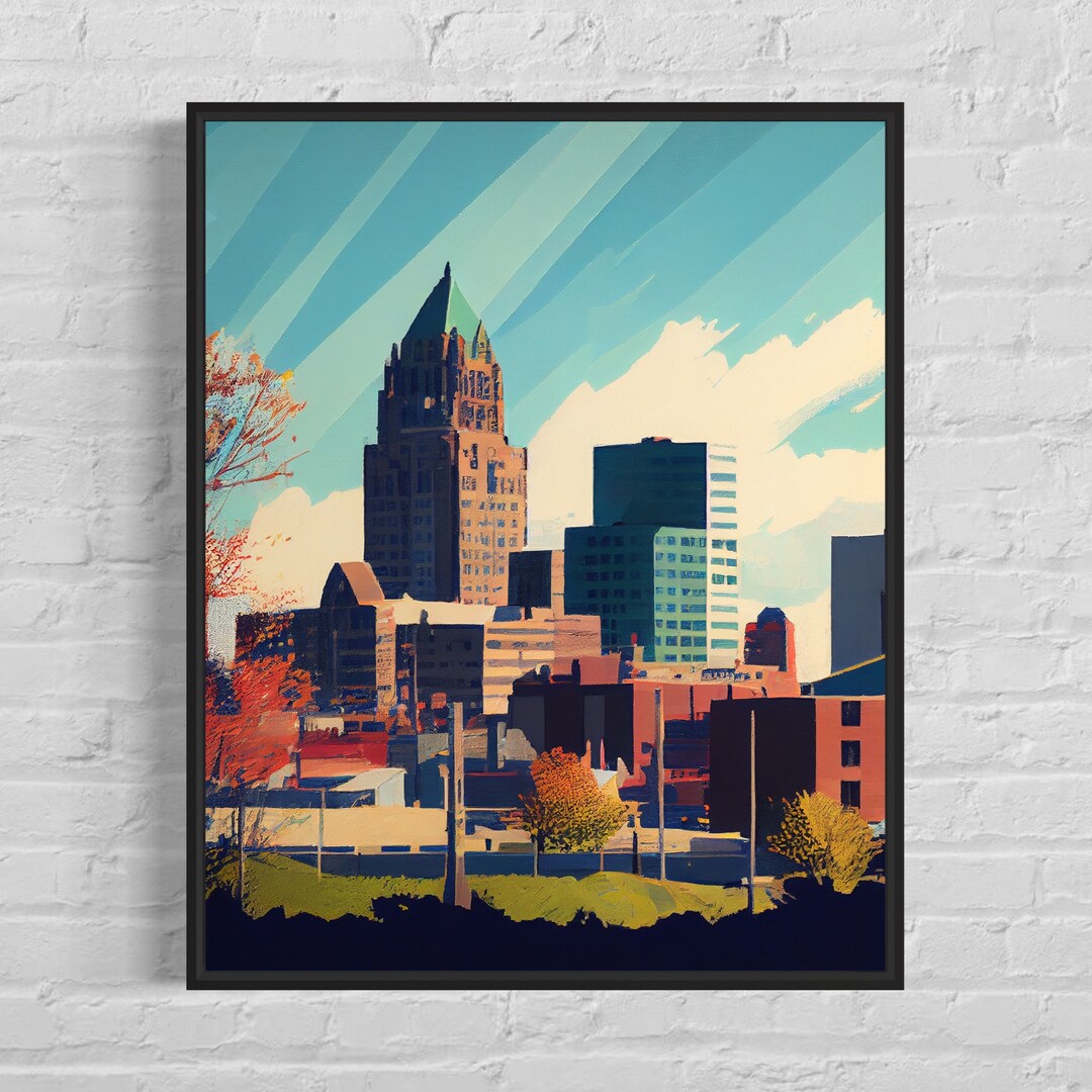 Rochester New York Art Print Rockford Poster Artwork Etsy