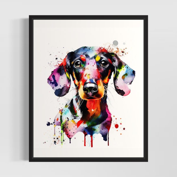 Dachshund Watercolor Art Print by Artist - Hand Signed Limited Edition Dog Painting