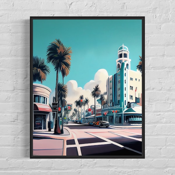 Hollywood Florida Art Print - Hollywood Poster Artwork