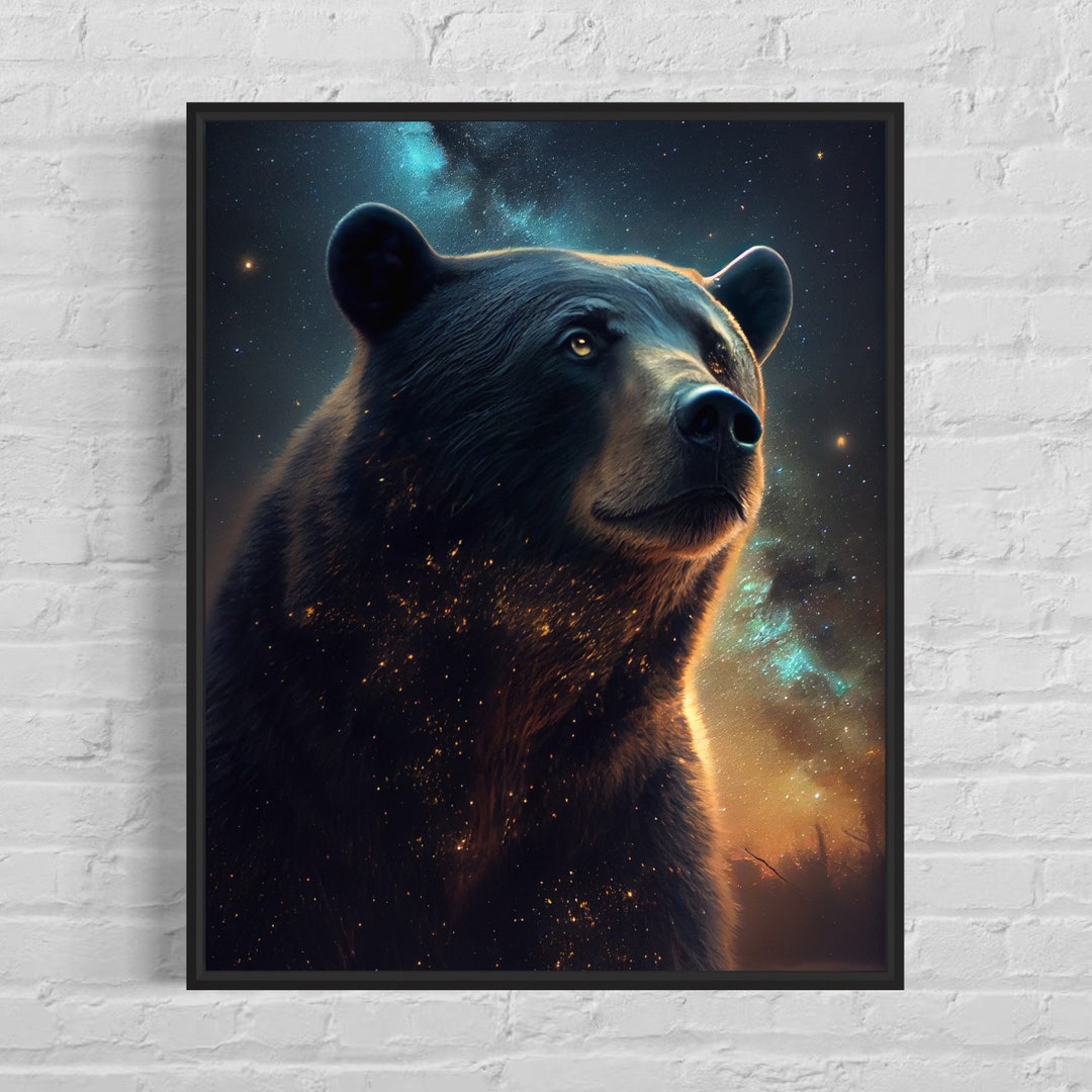 Sun Bear Art Print, Original Sun Bear Artwork, Sun Bear Poster Black