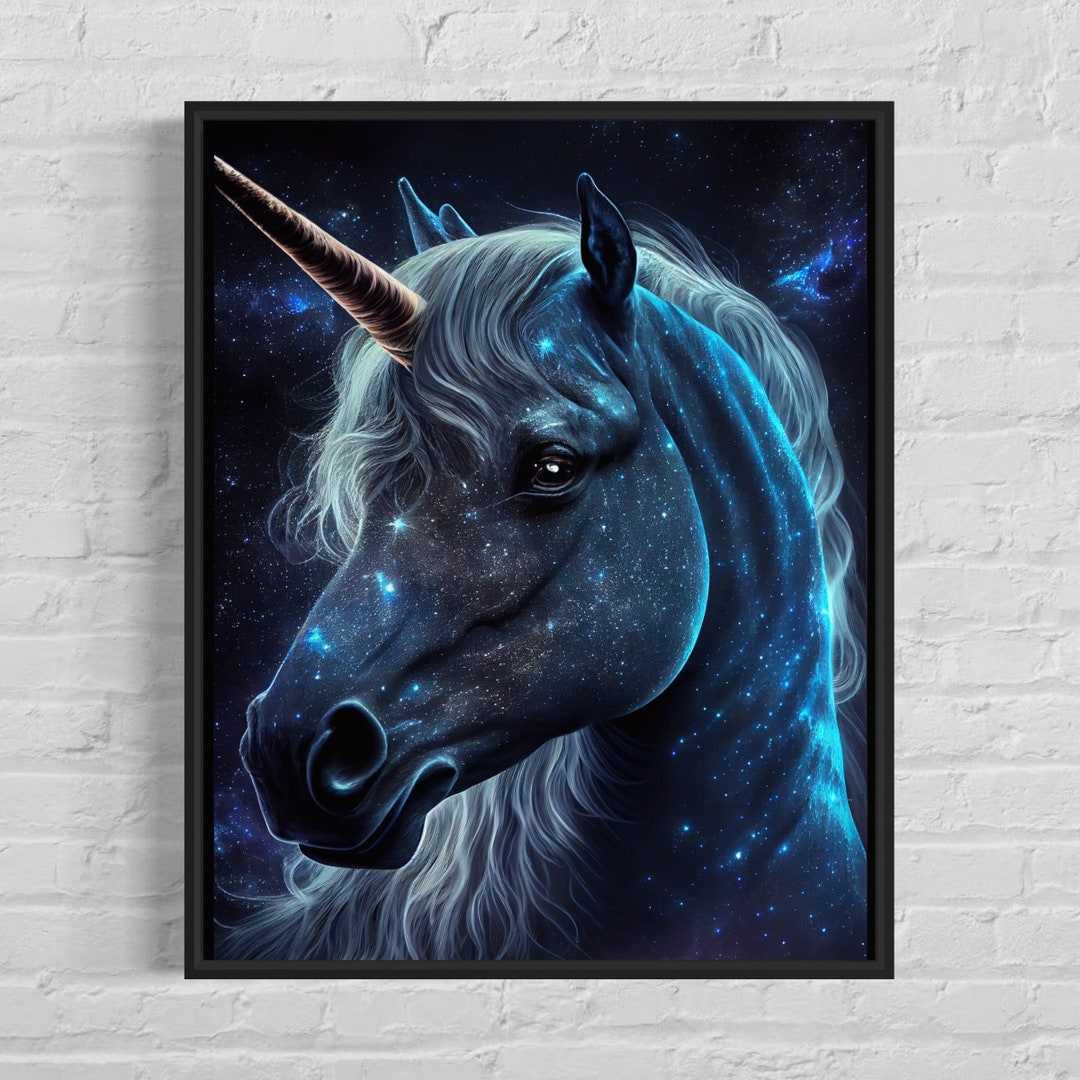 Unicorn Art Print, Original Unicorn Artwork, Unicorn Poster Black ...