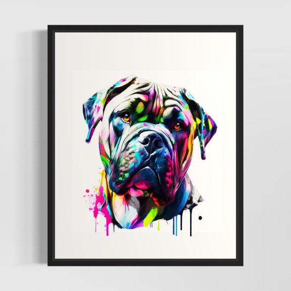 Cane Corso Aquarell Kunstdruck von Künstler - Handsigniertes Limitierte Auflage Hunde Gemälde