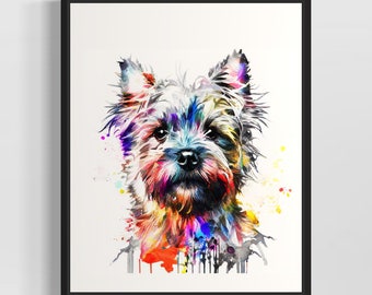 Cairn Terriers Watercolor Art Print by Artist - Hand Signed Limited Edition Dog Painting