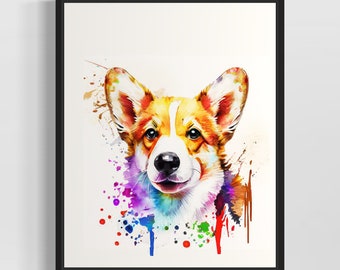 Corgi Watercolor Art Print by Artist - Hand Signed Limited Edition Dog Painting