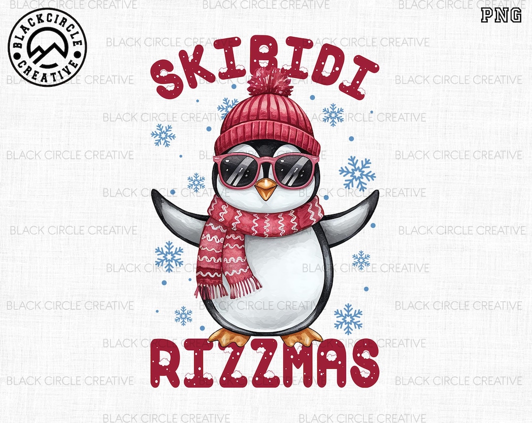 Skibidi Rizzmas Png, Merry Rizzmas Png, Penguin Bruh Xmas Png, Rizz the ...