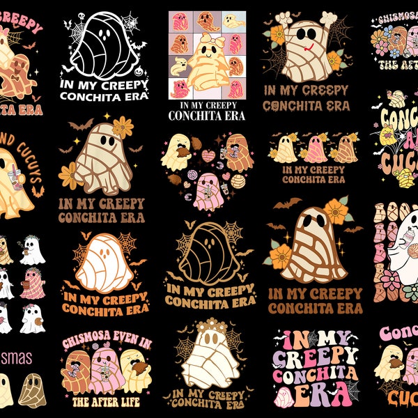 Mexican Ghost Png Bundle, Creepy Conchita Era Png, Conchas and Cucuys Png, Conchas Ghost, Funny Halloween Png, Dia de Muertos, Pan Dulce Png