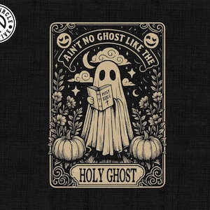 Ain&#39;t No Ghost Like The Holy Ghost png, spookachtig seizoen png, religieus halloween png, schattig spook png, spook de Bijbel lezen, christelijke geest