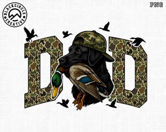 Retro Hunter Dad Png, Duck Hunting Png, Hunter Dad, Best Buckin' Dad Ever, Best Dad Ever, Gift For Dad, Camo Duck Hunting Labrador Retriever