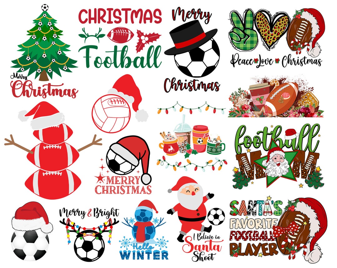 Football Christmas Svg Bundle, Christmas Football Svg, Football Santa Svg, Santa Claus Football