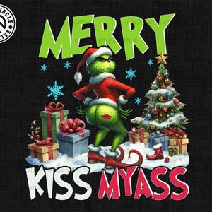 Merry Kiss Myass Png, Funny Christmas Png, Christmas Character Png, Christmas Movies Png, Christmas Sublimation Png