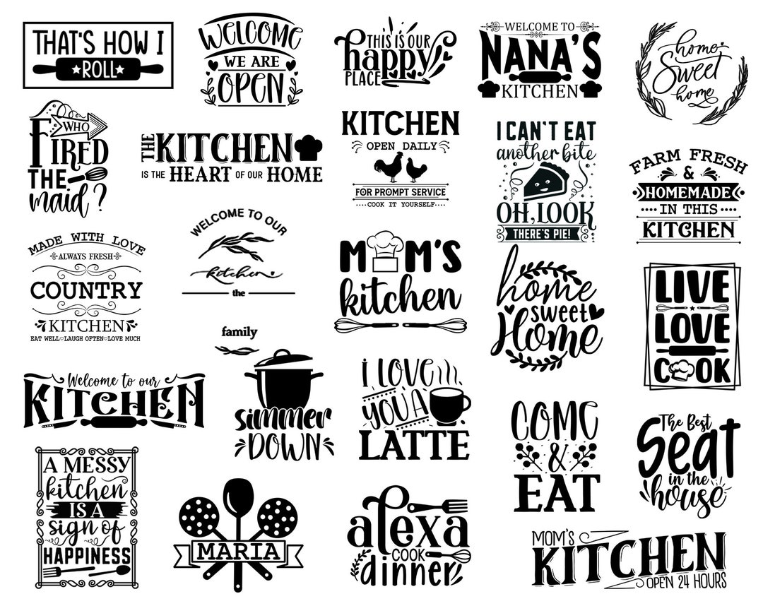 146 Kitchen Sign Svg Bundle, Kitchen Svg Bundle, Farmhouse Kitchen Svg