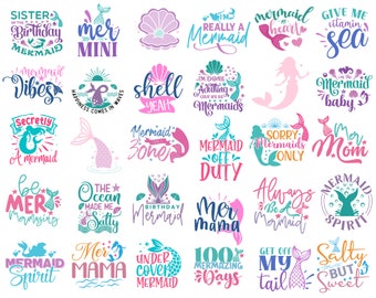 Mermaid SVG Bundle, Birthday Mermaid Svg, Mermaid Birthday Number Svg, Mermaid Tail Svg, Birthday Girl Svg, Mermaid Spirit Svg, Mer Mama Svg