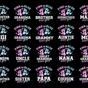 Pink Or Blue We Love You Svg Bundle, Pink or Blue Mommy Daddy Love You Svg, Gender Reveal Svg, Gender Reveal Shirt Svg, Baby Footprint