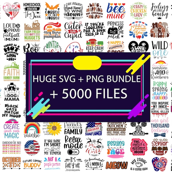 5000+ HUGE Aesthetic SVG Bundle Pack, Inspirational Svg, Motivational Svg, Trendy Svg, Retro Svg, Shirt Design Svg, Cut Files Cricut