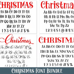 Christmas Font Bundle, Cricut Fonts, Farmhouse Fonts, Script Fonts, Christmas Fonts, Holiday Fonts, Procreate Fonts, Christmas Letters Svg