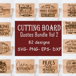 Más de 80 citas de tabla de cortar Paquete svg, Tabla de cortar svg, Toalla de cocina svg, Paquete de cocina svg, Citas de cocina de granja, Paquete familiar svg