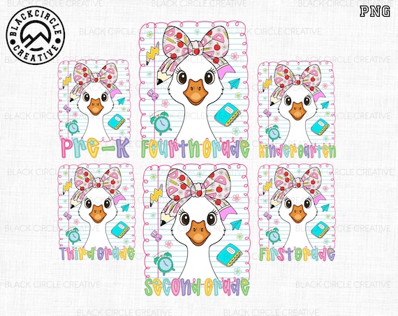School Goose Png Bundle, Silly Goose Teacher Png, Kindergarten Pre-K 1st 2d 3d 4th, Preppy Teacher Png, Girl Back To School, Grade Level Png