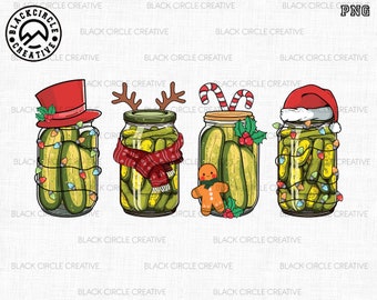 Retro Dosengurken Weihnachtslicht PNG, Hausgemachte Gurkenglas Png, Gurkenliebhaber PNG, Konservensaison Png, nur Sublimation, sofortiger Download