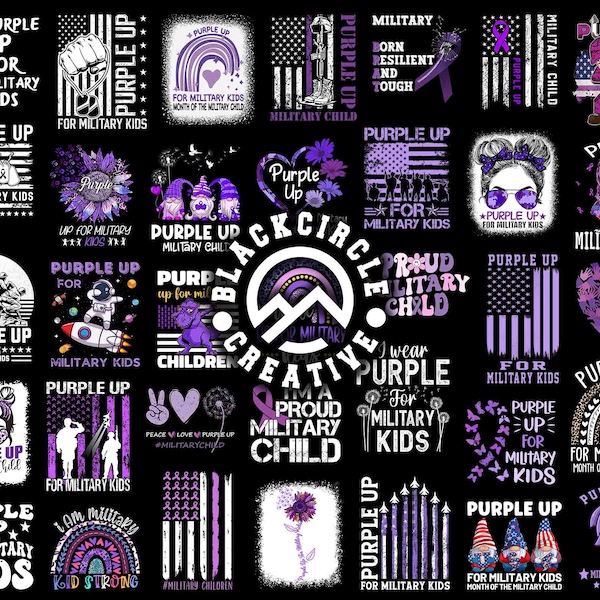 Military Child Png Bundle, Military Kids Png, Purple Up Png, Month of the Military Child Png, Military Children Png, Sublimation Designs