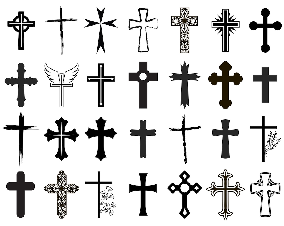 180 Cross Svg Bundle, Cross Clipart, Crosses Svg File, Christian Svg