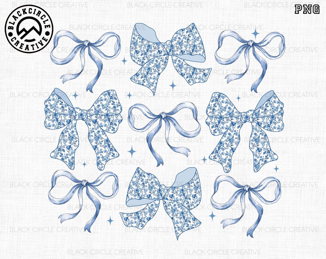 Blue Toile Chinoiserie Coquette Bow Png, Girly Bow Png, Vintage Floral ...