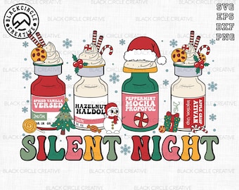 Silent Night Svg, Nurse Christmas Svg, Doctor Christmas Svg, Er Nurse Svg, NICU Nurse Svg, ICU RN Christmas Svg,Dream Team,Medical Christmas