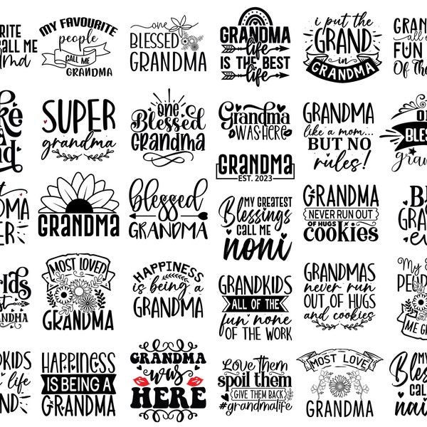 Grandma Svg Bundle, Grandparents Svg, Nana Svg Bundle, Grandkids Svg, Grandma Life Svg, Mimi Svg, Grandmother Svg, Mothers Day Svg, Mom Gift