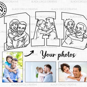 Svg personalizado de papá e hijo, Svg de foto personalizada, Svg de papá personalizado, Svg de hijo personalizado, Svg del Día del Padre, Svg del mejor papá, Regalo para papá, Archivo Svg