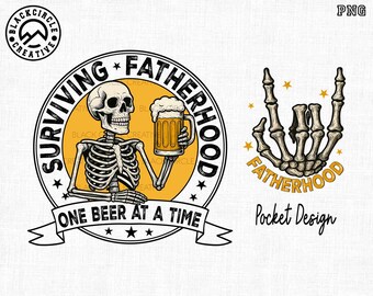 Sobreviviendo a la paternidad una cerveza a la vez (Png), Papá esqueleto divertido (Png), Día del padre (Png), Papá cumpleañero (Png), Papá bebiendo (Png), Sublimación de esposo