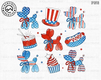 Balloon Dog Bow Fourth of July Png, 1776 American Png, USA Patriotic Png, Independence Day, USA Flag Png, Stars and Stripes, Memorial DayPng