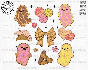 Coquette Mexican Svg, Mexican Ghost Svg, Spooky Conchas Svg, Pantasmas Svg, Cute Ghost Svg, Coquette Svg, Pan Dulce Svg, Cafecito Y Chisme