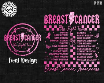 Breast Cancer Tour png, The Fight Tour png, borstkanker oktober png-ontwerp, borstkanker png, roze lint, sublimatieontwerp downloaden