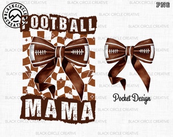 Coquette Football Mama Png, Football Coquette Bow Png, Football Mom, Game Day, Fall Football, Football Season Png, Sports Png, Checkered Png