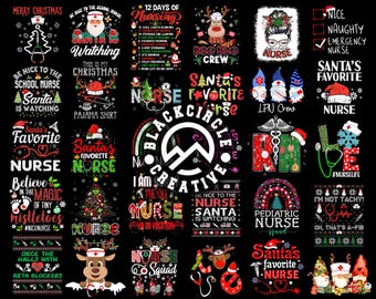 Nurse Christmas Png Bundle, Nurses Sleigh Santa's, Christmas Nurse Png, Funny Christmas, Favorite Nurse Christmas Png, Sublimation Design