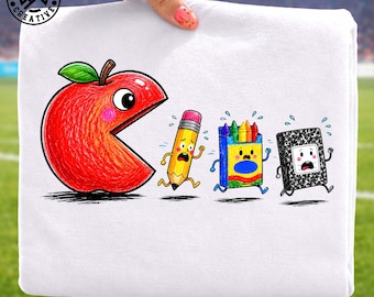 Cute School Supplies Png, Back To School Png, Cute Kids Design Png, 1st Day Of School Png, Apple Pencil Graphic Png, Teacher Shirt Design